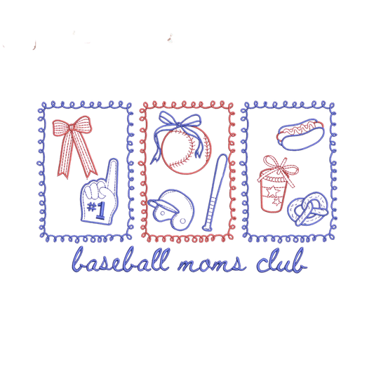 Baseball Moms Club Embroidered Tee