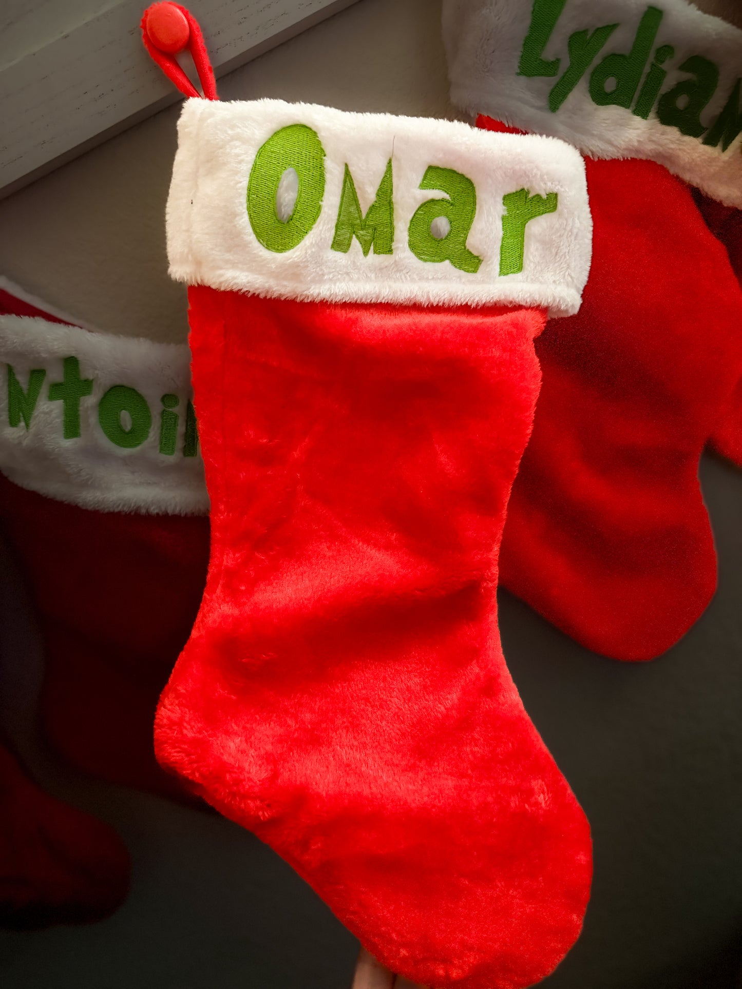 Personalized Grinch-Inspired Christmas Stocking – Embroidered Name Holiday Decor