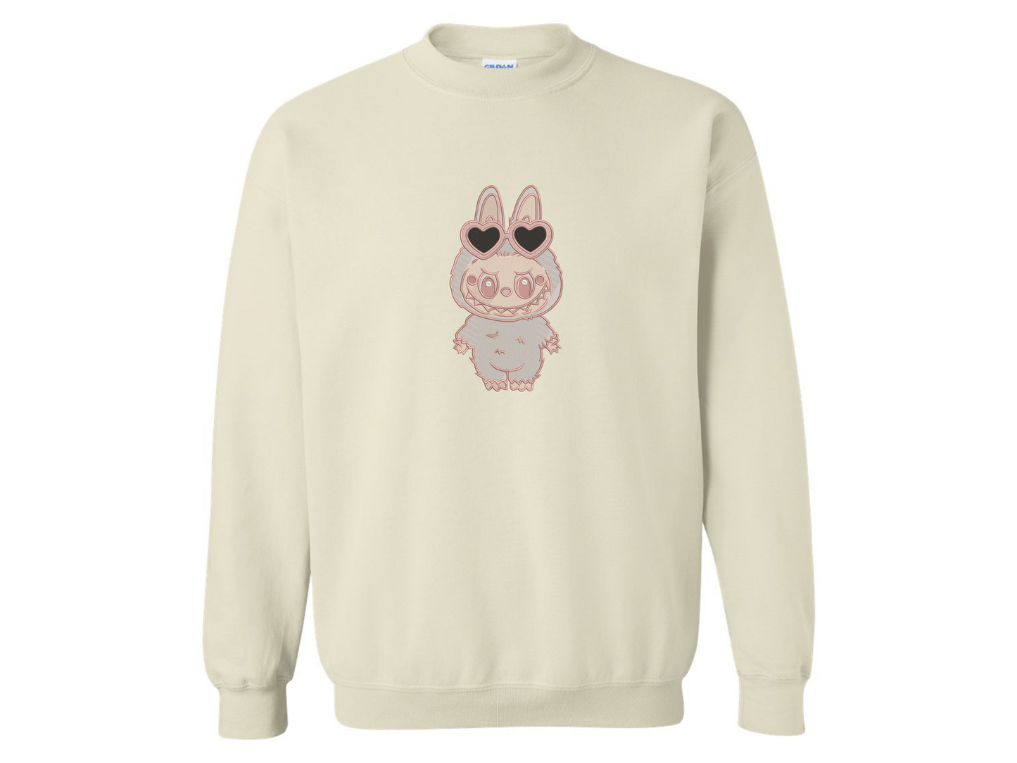 π§ π€ "Heart Eyes Labubu" Embroidered Sweatshirt β Bunny with Shades