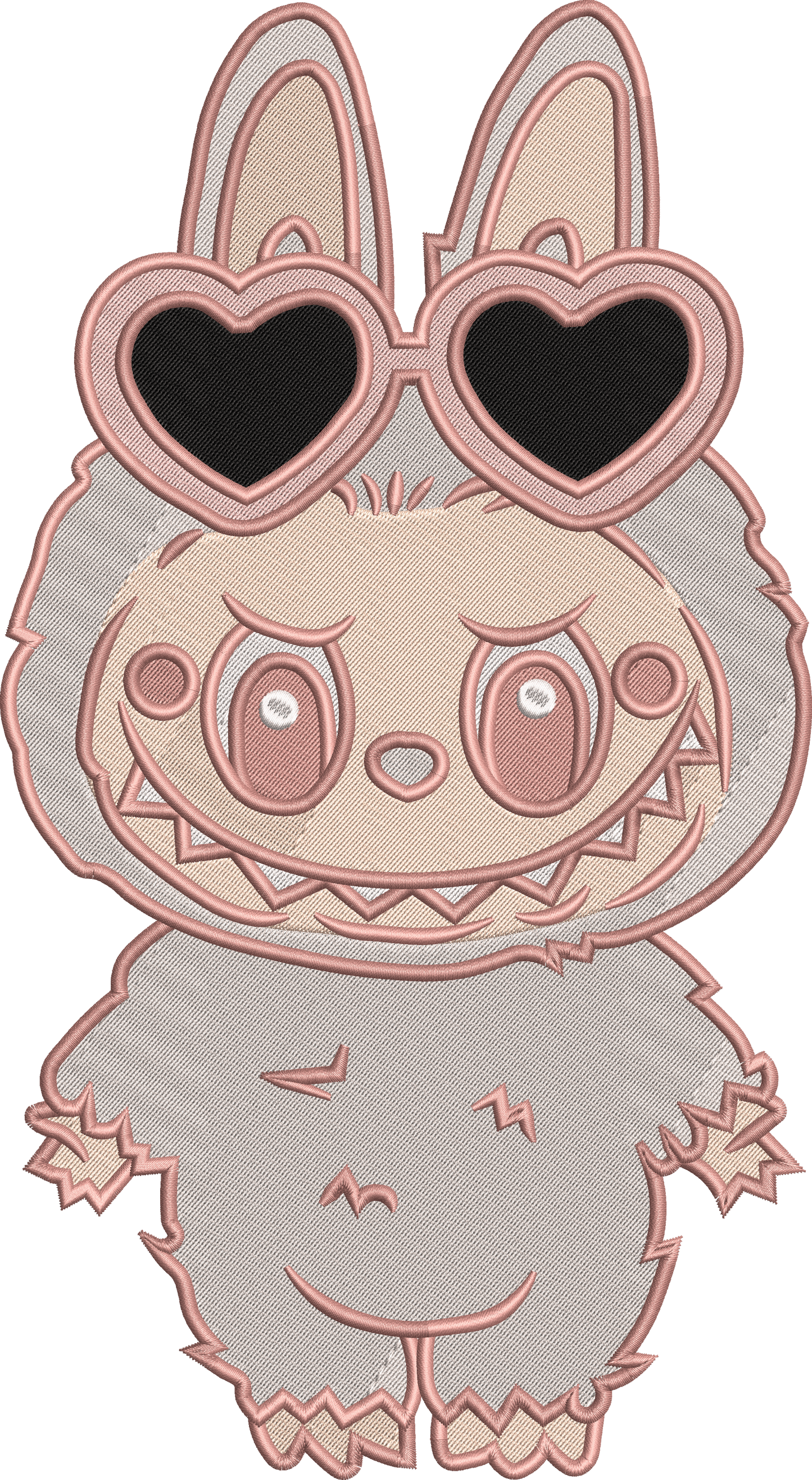 π§ π€ "Heart Eyes Labubu" Embroidered Sweatshirt β Bunny with Shades