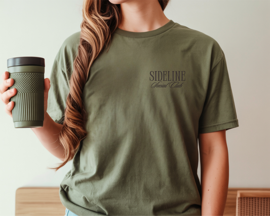 Sideline Social Club” Embroidered T-Shirt