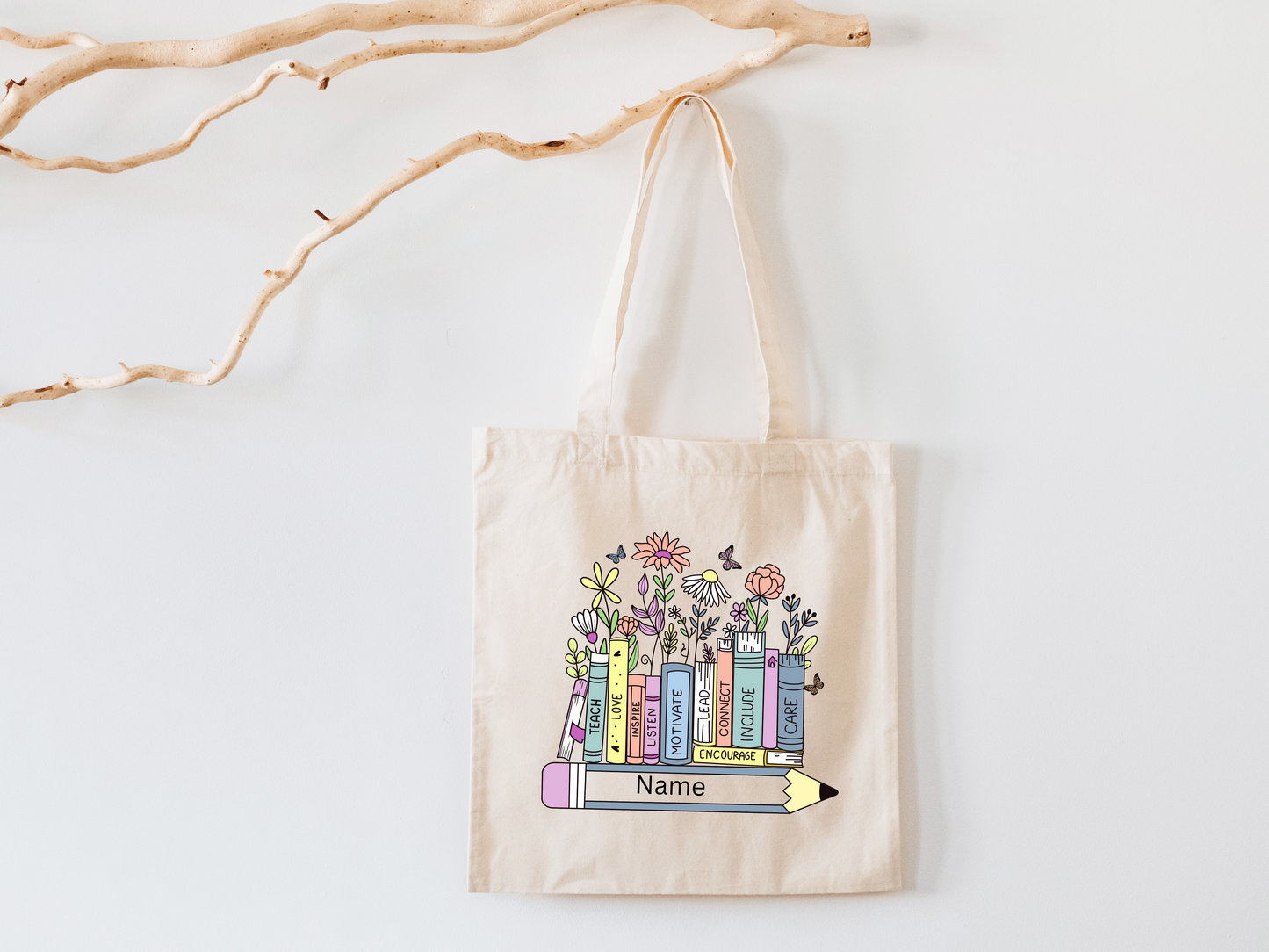 📚 “Grow With Books” Personalized Teacher Tote