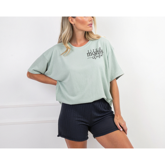 Tired Mom Club Embroidered T-shirt