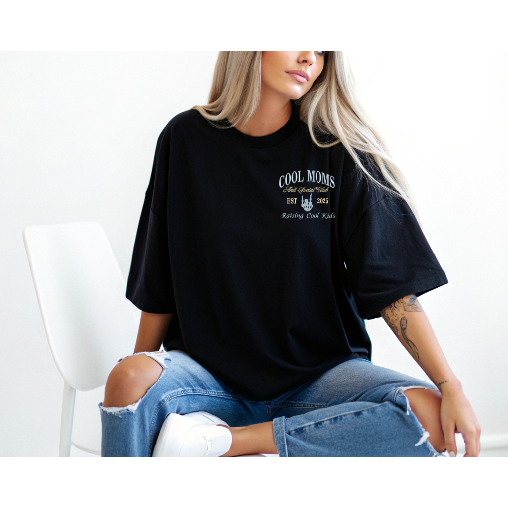 Cool Mom Anti Social Club Embroidered T-Shirt