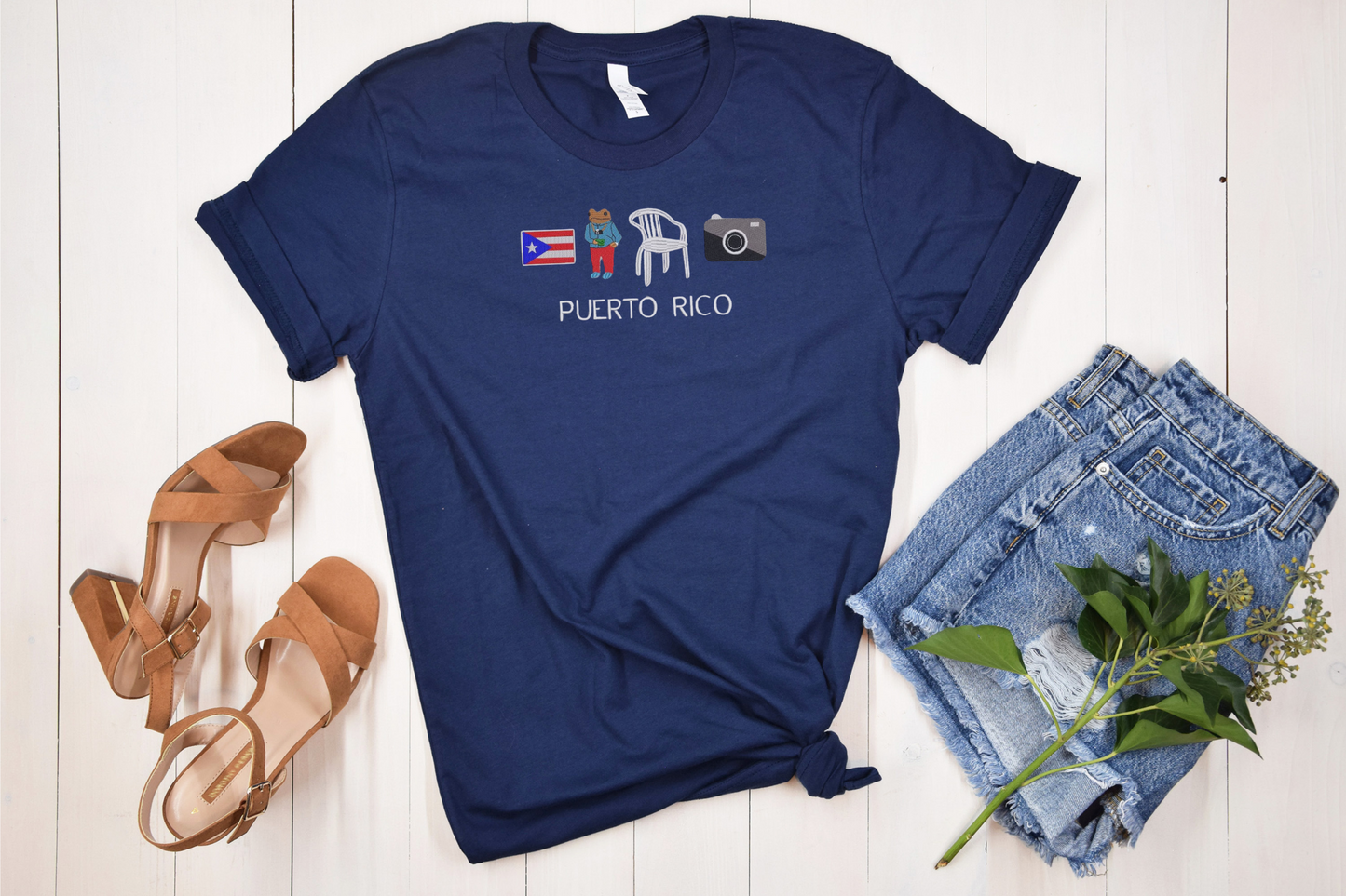 “Puerto Rico Icons” Embroidered T-Shirt