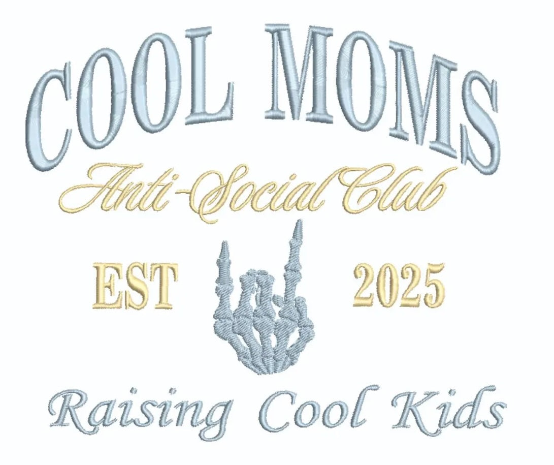 Cool Mom Anti Social Club Embroidered T-Shirt