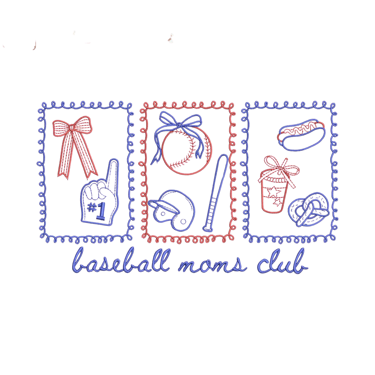 Baseball Moms Club Embroidered Tee