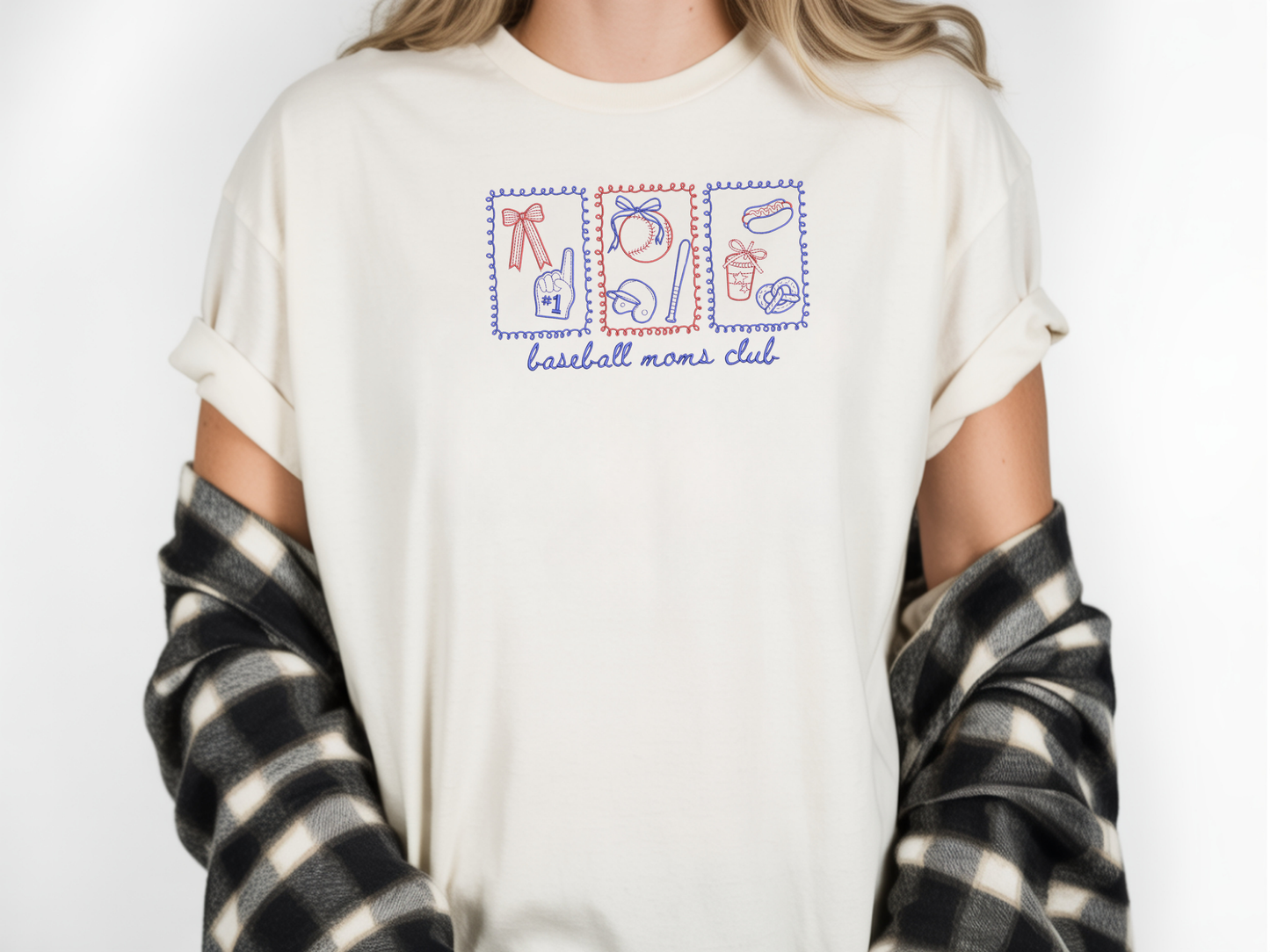 Baseball Moms Club Embroidered Tee
