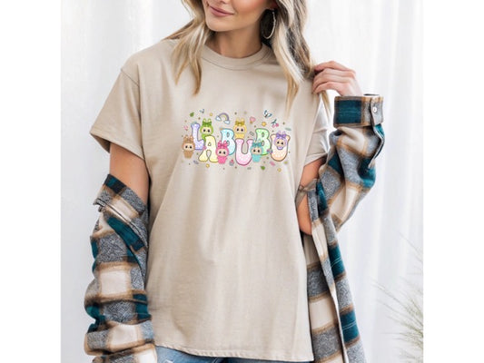 🌈 "Labubu Rainbow Letter Squad" DTV Tee –  Print