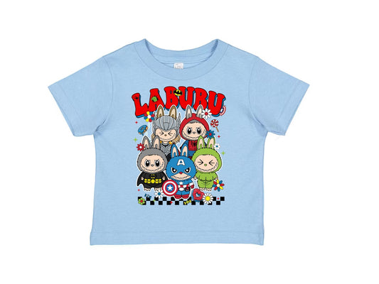 🛡️ "Hero Squad Labubu" Kids Tee – Bold Comic DTV Print