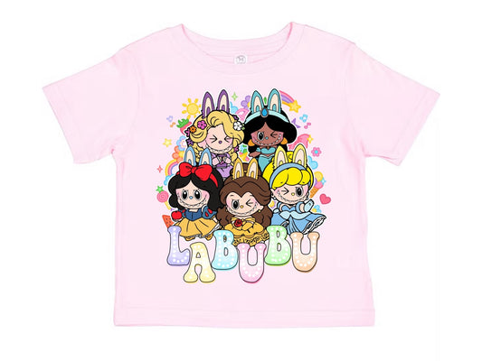 👸 "Royal Labubu Squad" Kids Tee – Princess-Inspired DTV Print