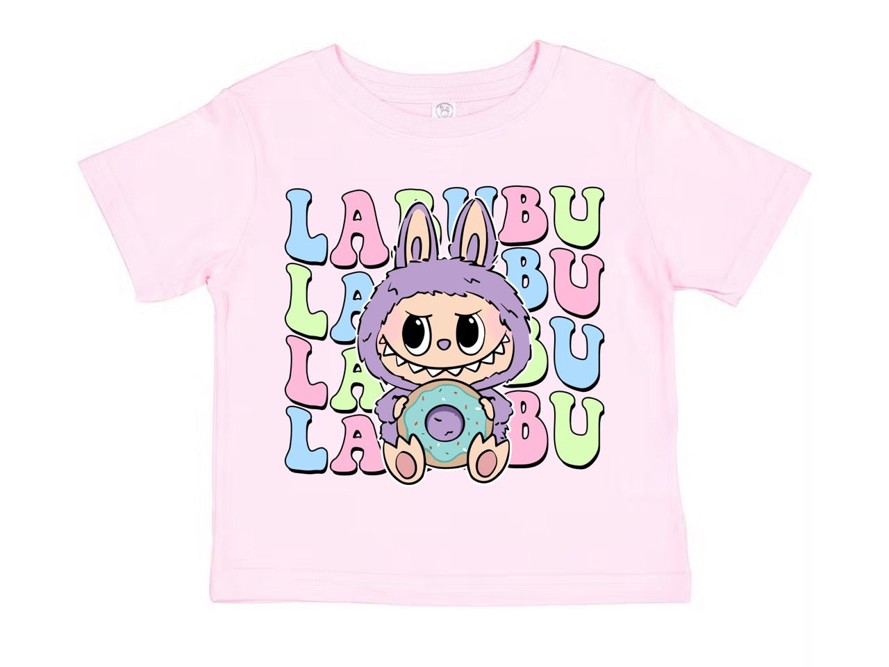 🍩 "Sweet Labubu Donut" Kids Tee – Pastel DTV Print