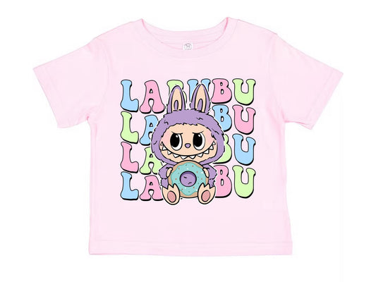 🍩 "Sweet Labubu Donut" Kids Tee – Pastel DTV Print