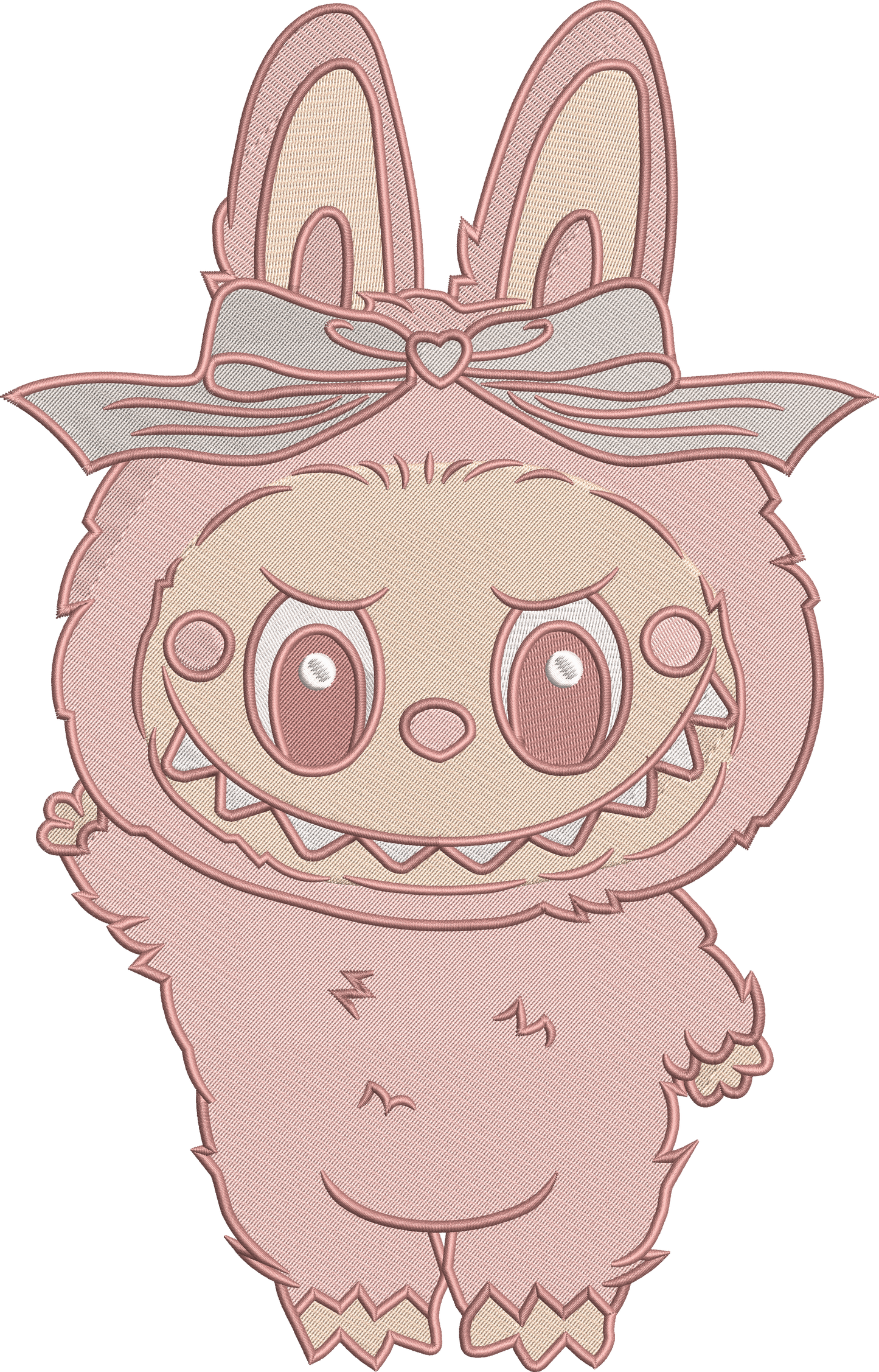 🧸 "Blush Labubu" Embroidered Sweatshirt – Soft & Subtle Bunny Vibes