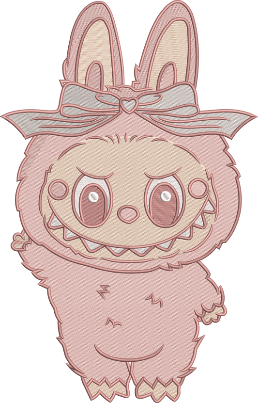 🧸 "Blush Labubu" Embroidered Sweatshirt – Soft & Subtle Bunny Vibes