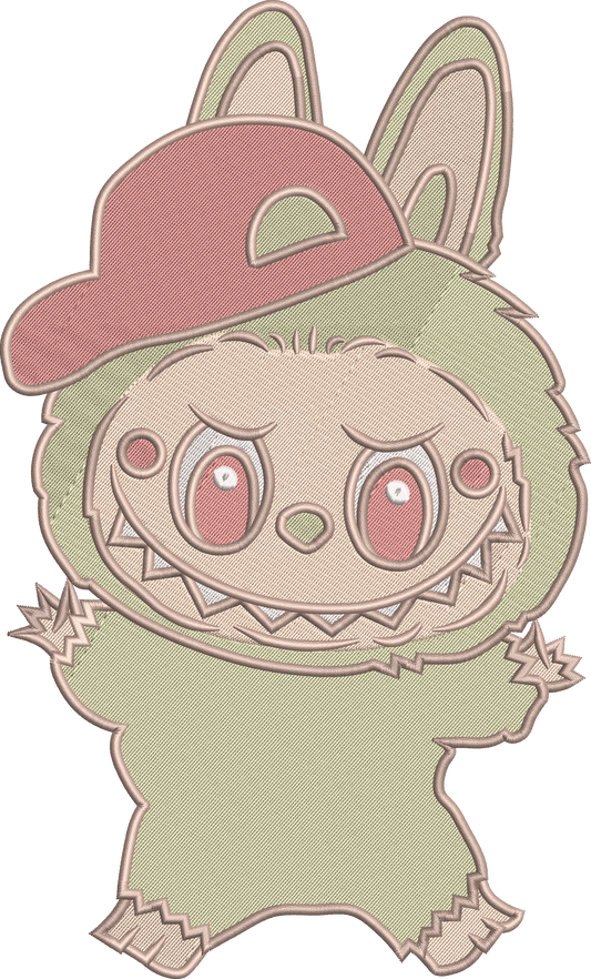 🧢 "Playful Labubu" Embroidered Sweatshirt – Bunny with Red Cap