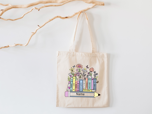 📚 “Grow With Books” Personalized Teacher Tote