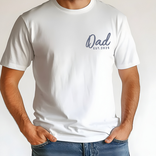 Dad est. [Year] Embroidered T-Shirt